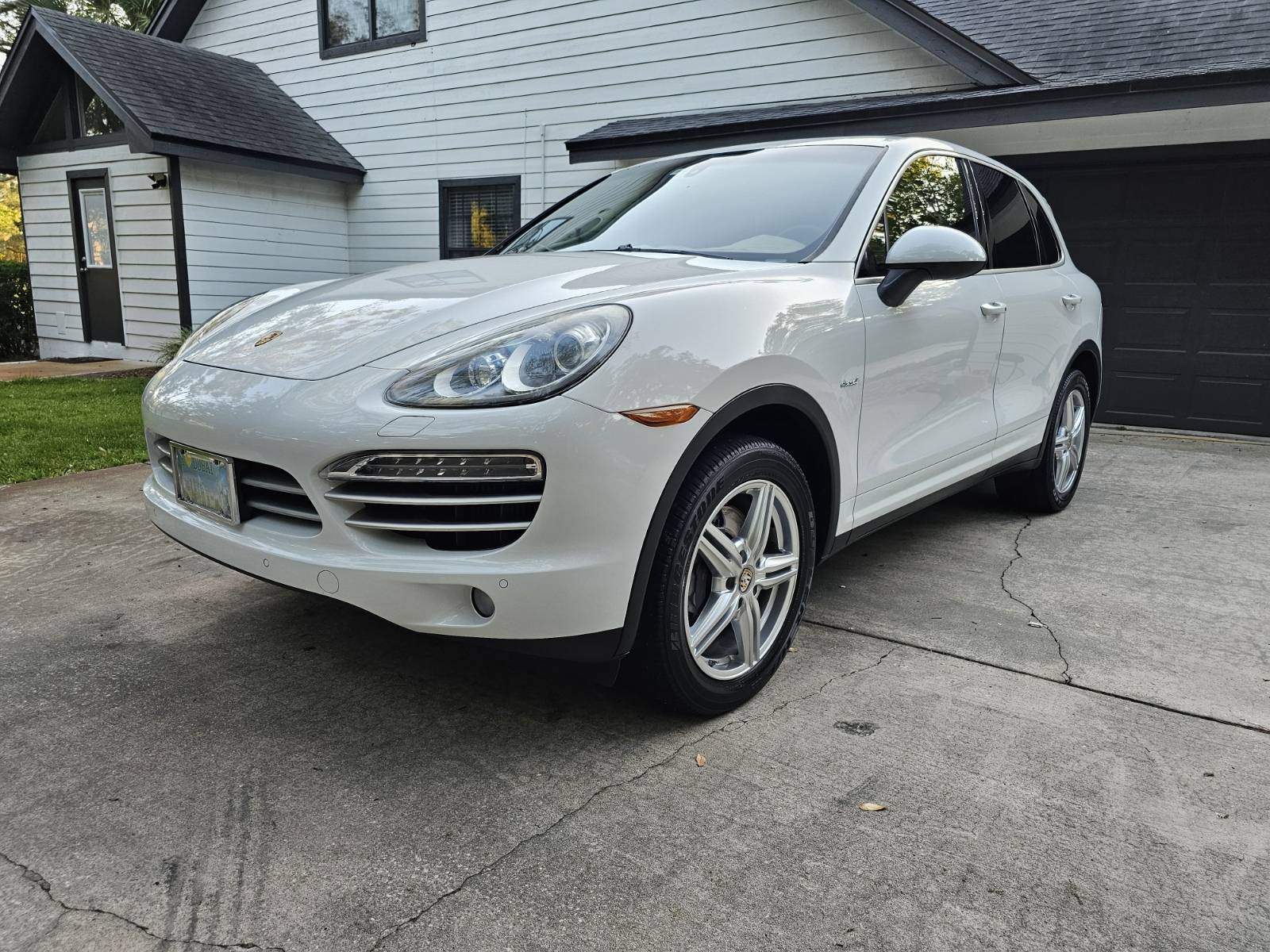 Freshly detailed white Porsche